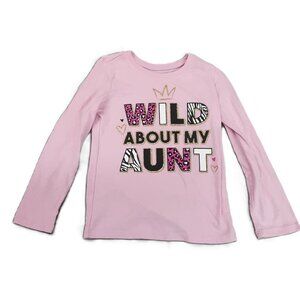 The Childrens Place Girls Top Size 4T Wild About My Aunt Long Sleeve Pink